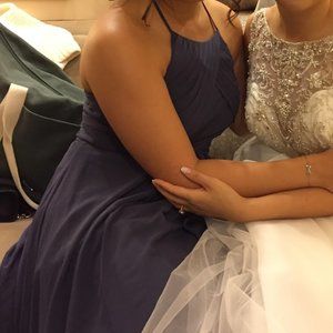 Azazie Ginger - Stormy Color Floor Length Gown